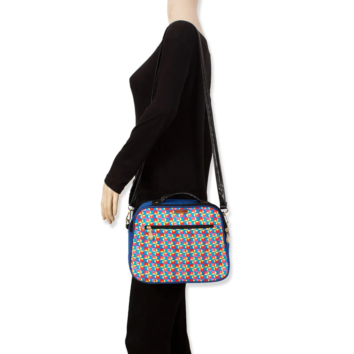 Maze Double Side Print Box Sling Bag
