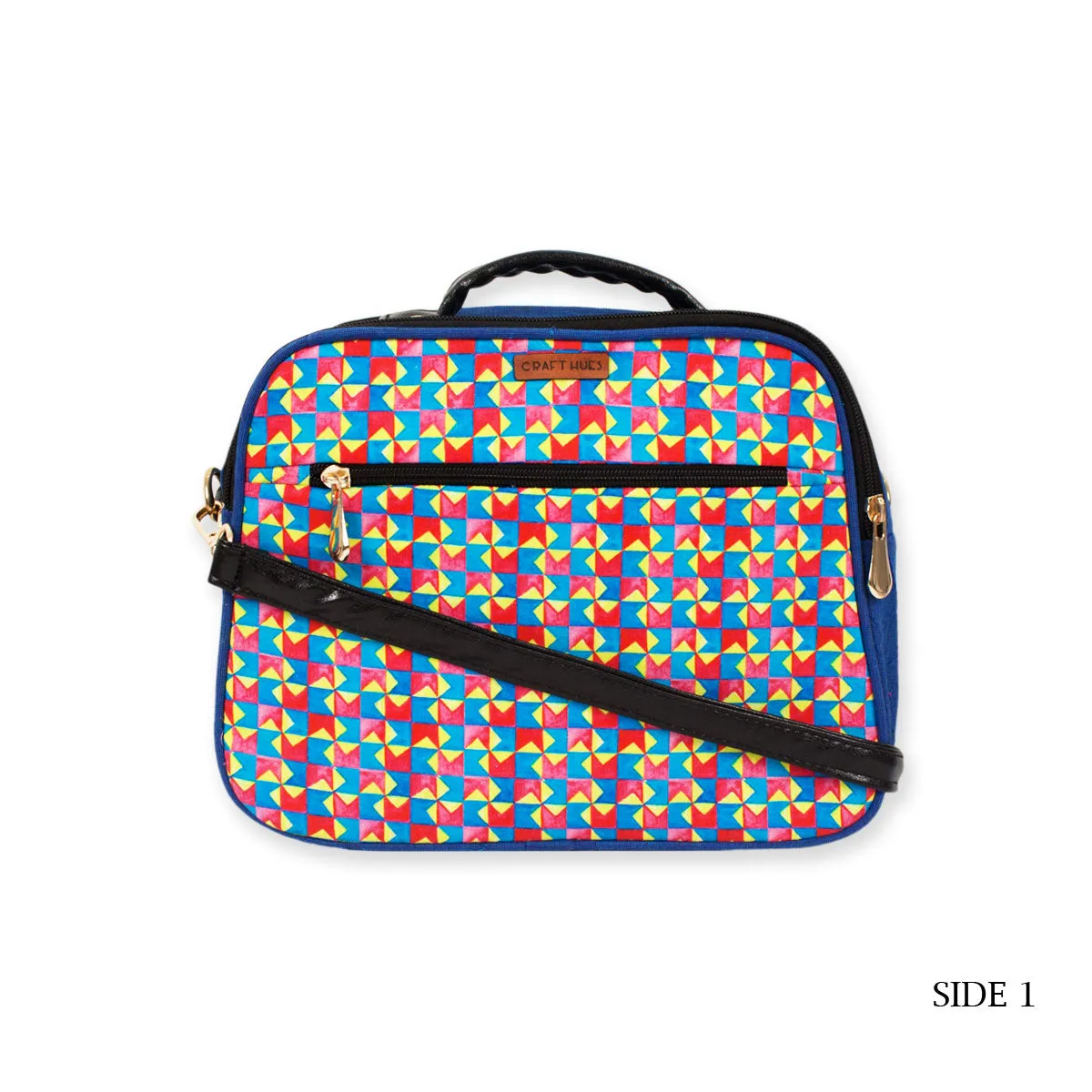 Maze Double Side Print Box Sling Bag
