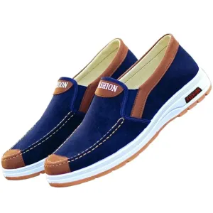 Men Casual Canvas Shoes Soft Slip on Loafers Old Beijing Breathable Flats Moccasin Lightweight Cloth Shoes New Men Sneakers