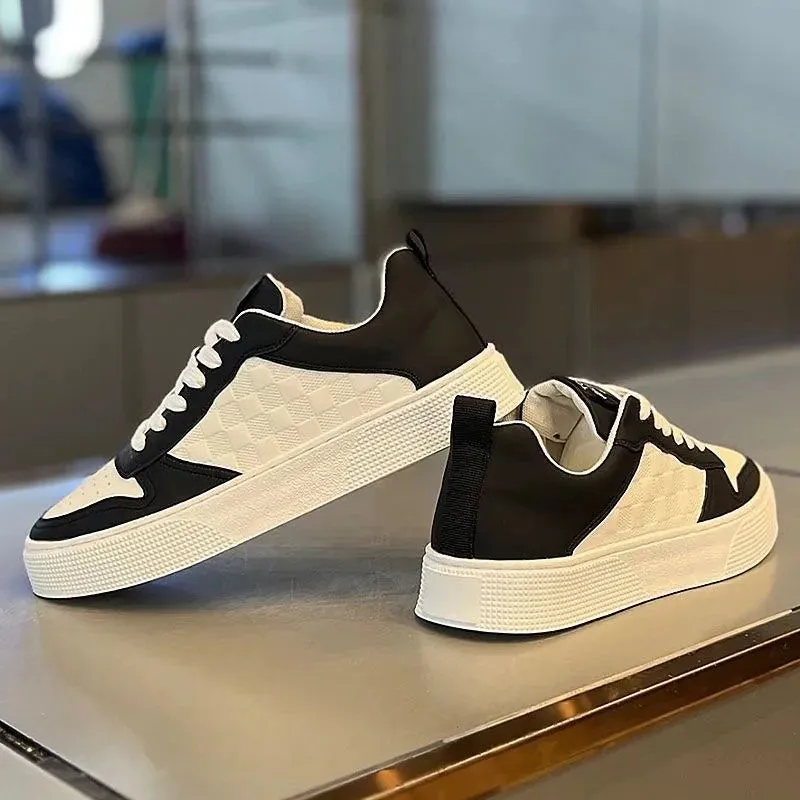 Men Sneaker 2024 Four Seasons Fashion British Style Flat Bottom Casual Shoes Male Lace Up Platform Running Shoes Tenis Masculino