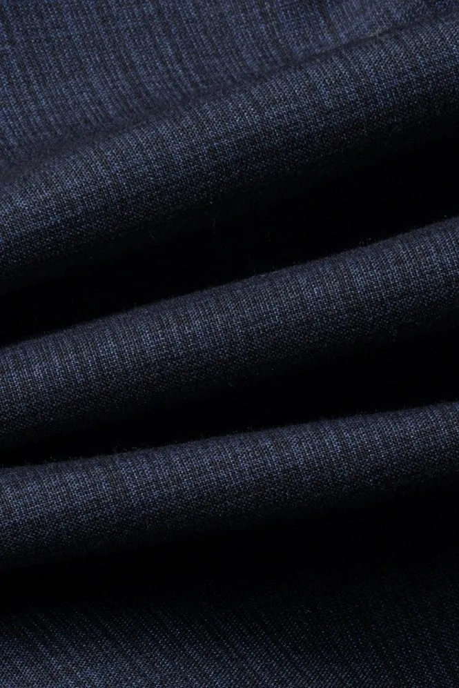Men's Slim Fit Navy Suit Jacket - SEEBA - Navy Blue
