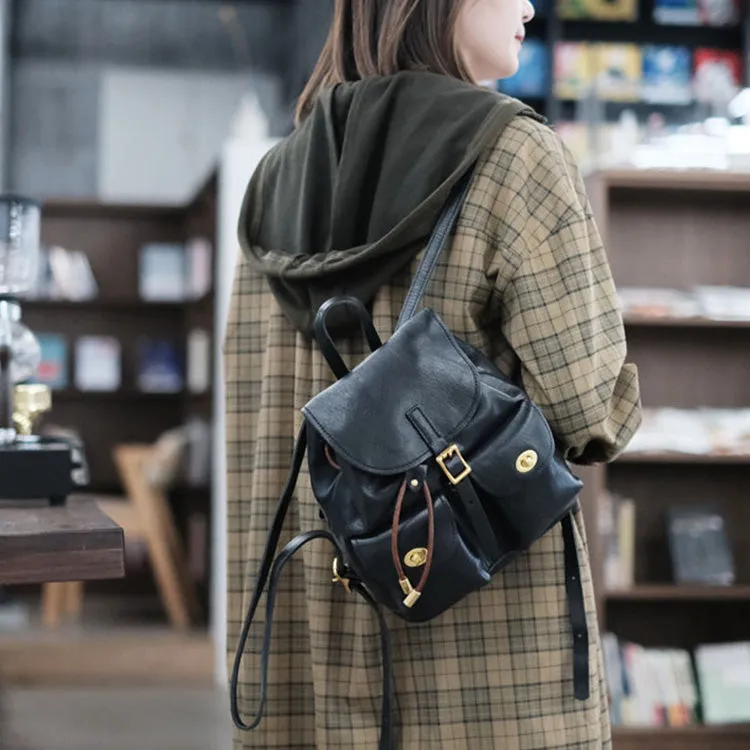 Mini Black Leather Backpack Bags Cute Backpacks For Women