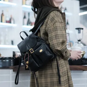 Mini Black Leather Backpack Bags Cute Backpacks For Women