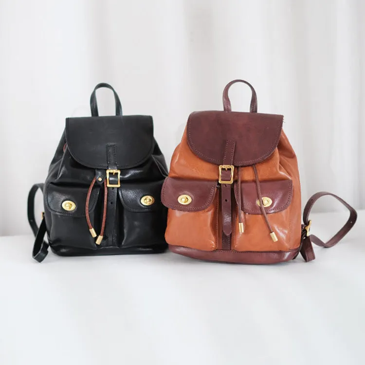Mini Black Leather Backpack Bags Cute Backpacks For Women