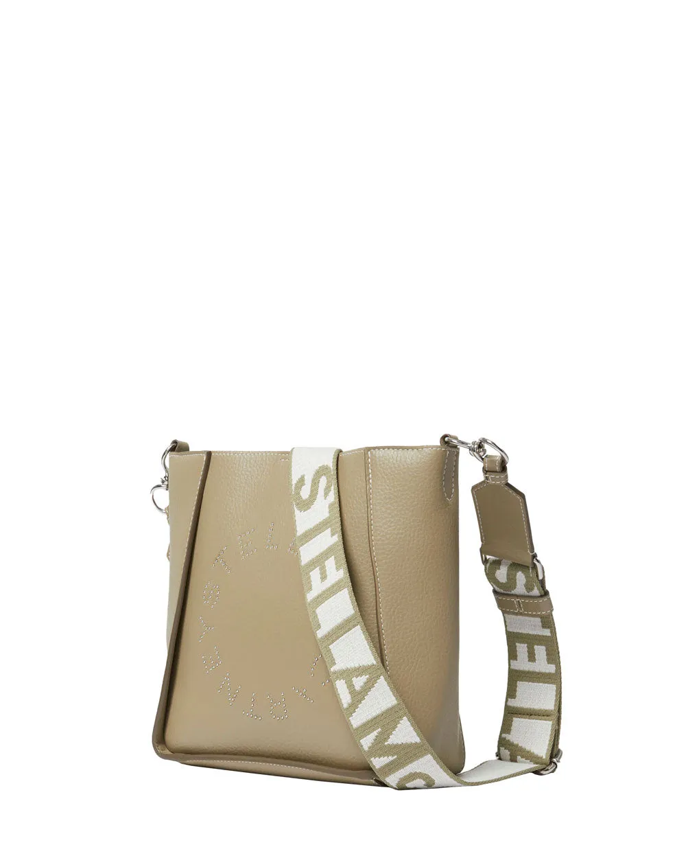 Mini Embossed Logo Square Crossbody in Bamboo