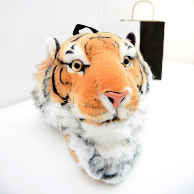 NEW 3D Animal Design Girls Backpack Tiger Lion Leopard Panda School Bags Luxury Women Chain Clutch Crossbody Shoulder Bags Purse