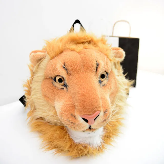 NEW 3D Animal Design Girls Backpack Tiger Lion Leopard Panda School Bags Luxury Women Chain Clutch Crossbody Shoulder Bags Purse