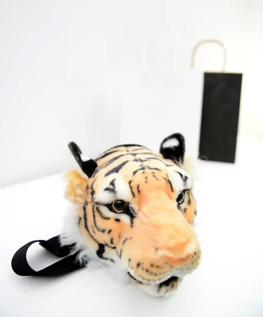 NEW 3D Animal Design Girls Backpack Tiger Lion Leopard Panda School Bags Luxury Women Chain Clutch Crossbody Shoulder Bags Purse