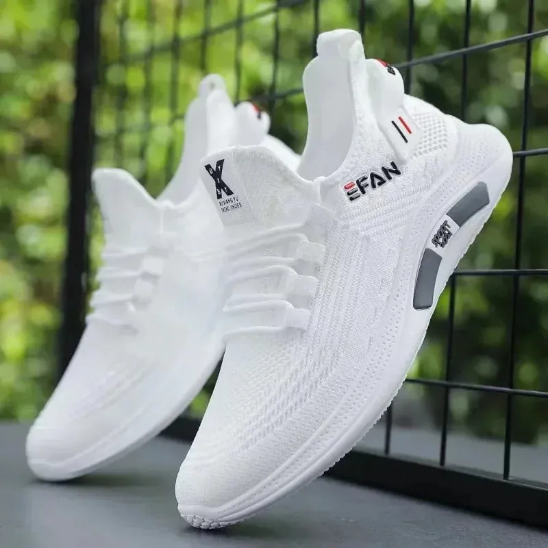 New Summer Men Mesh Breathable Summer Casual Walking Sneaker Tenis Zapatillas Hombre White Men's Sneakers High Quality Shoes