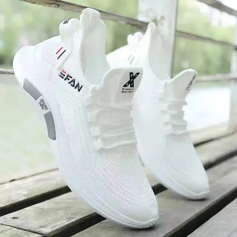 New Summer Men Mesh Breathable Summer Casual Walking Sneaker Tenis Zapatillas Hombre White Men's Sneakers High Quality Shoes