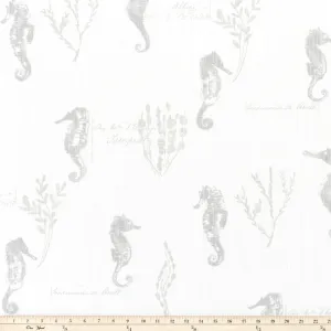 Ocean Love French Grey Slub Canvas Fabric By Premier Prints