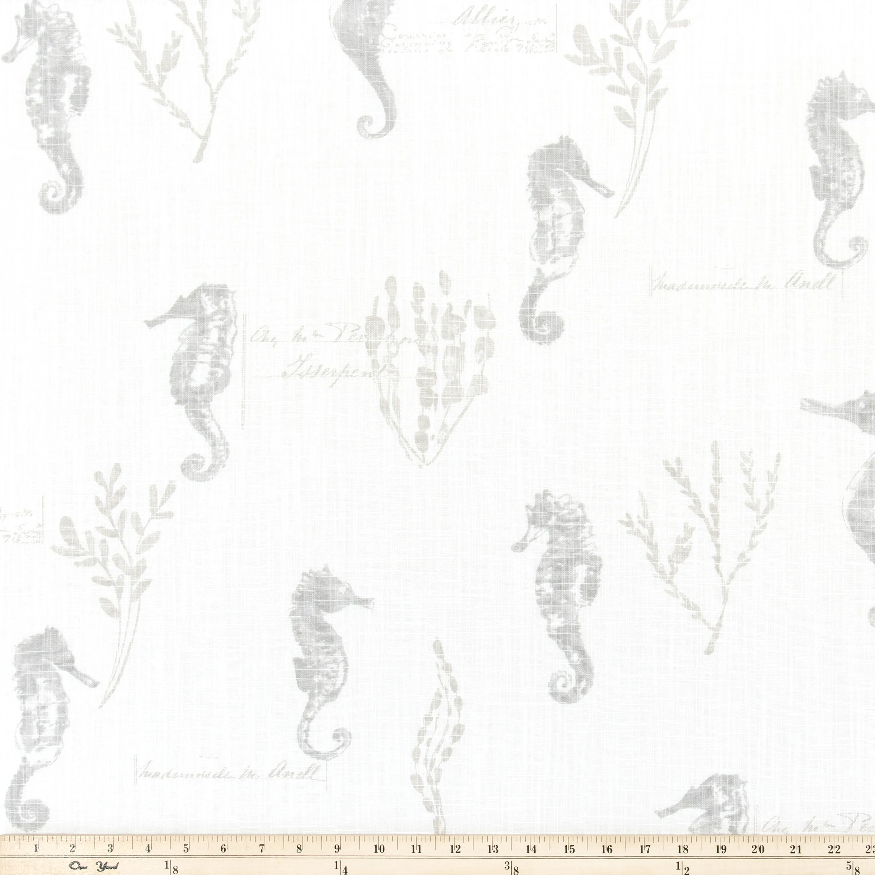 Ocean Love French Grey Slub Canvas Fabric By Premier Prints