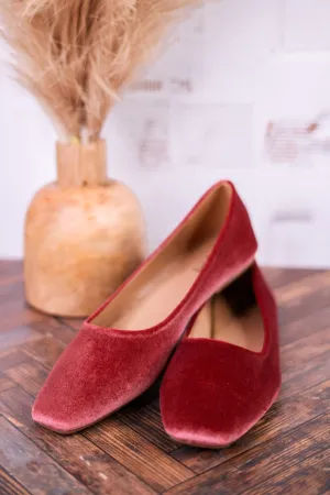 Over It Blush Pink Velvet Flats