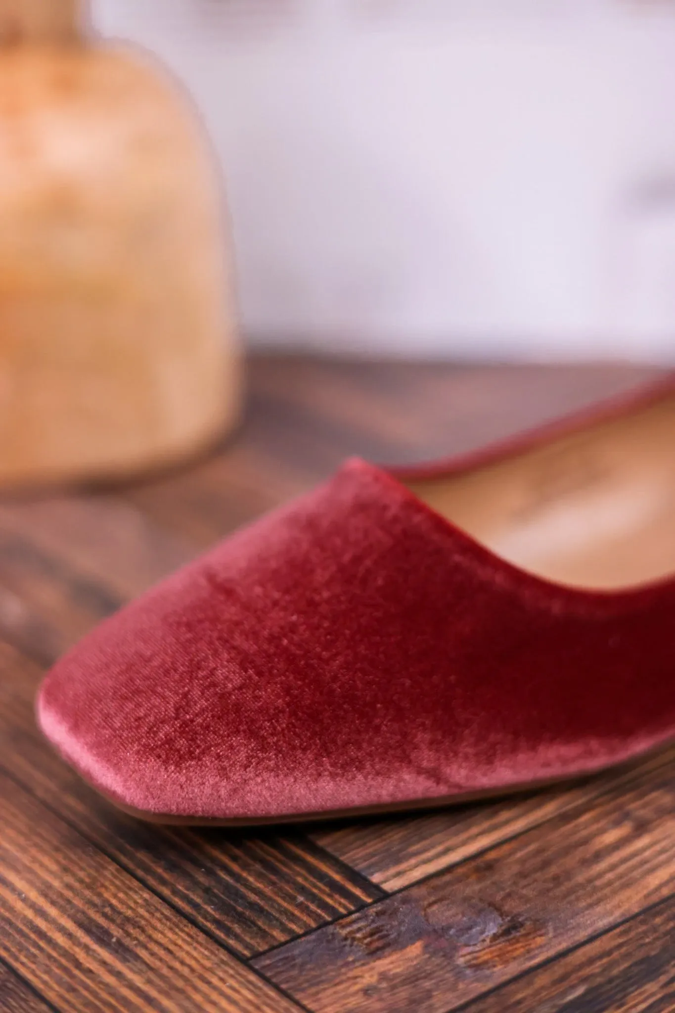Over It Blush Pink Velvet Flats