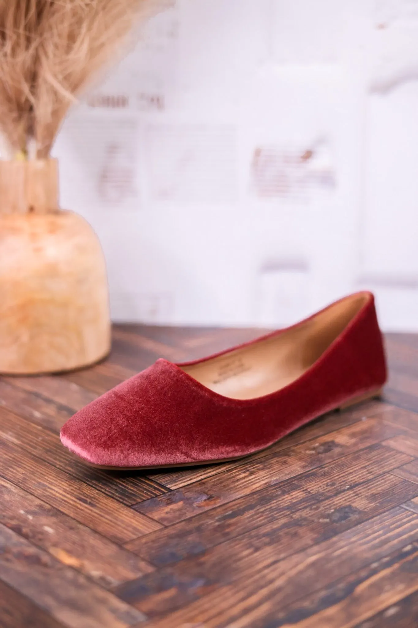 Over It Blush Pink Velvet Flats