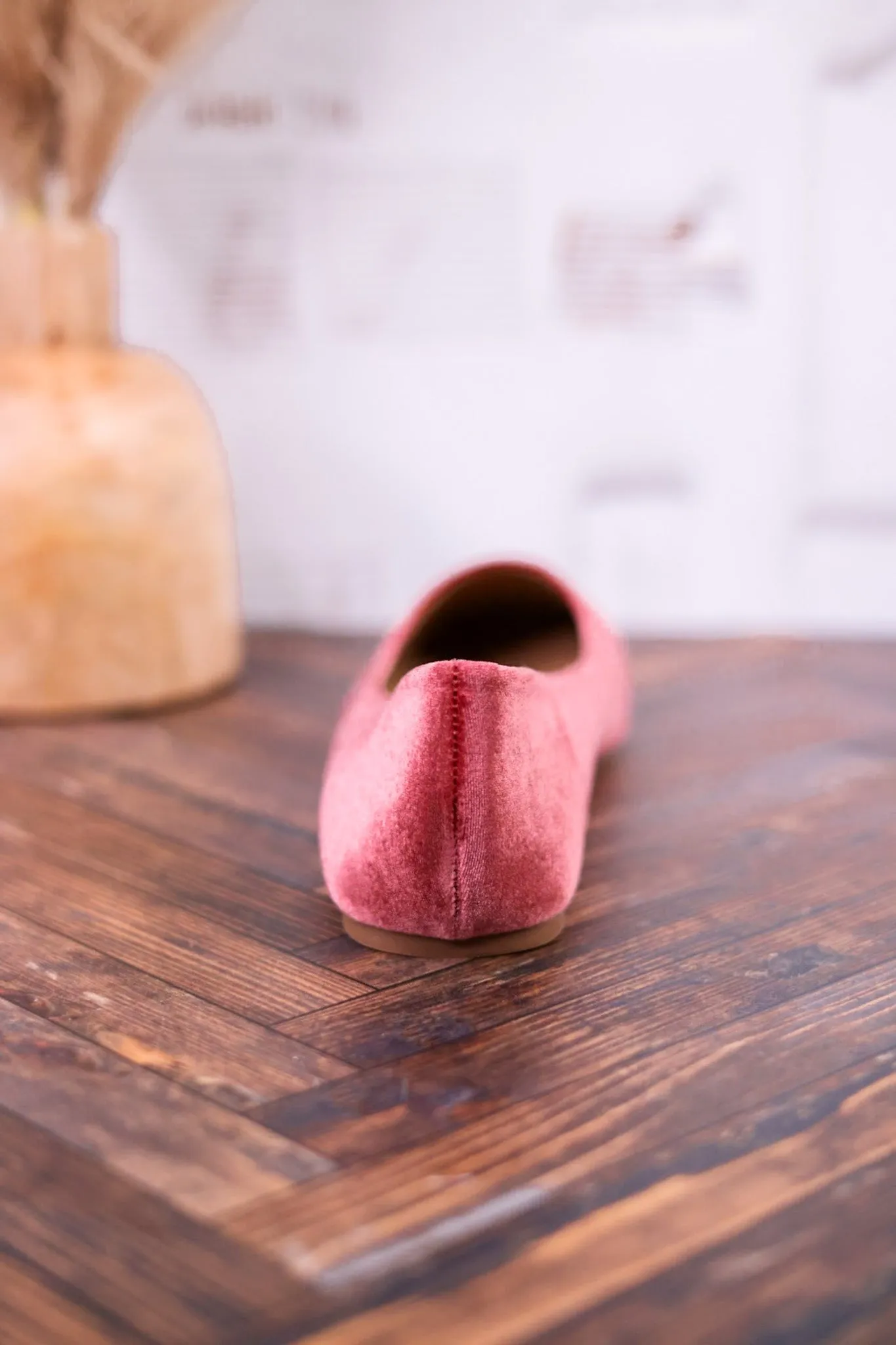 Over It Blush Pink Velvet Flats