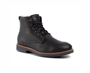 Panama Jack Glasgow Igloo Black 6 Eyelet Sheepskin Waterproof Ankle Boot Made In Spain