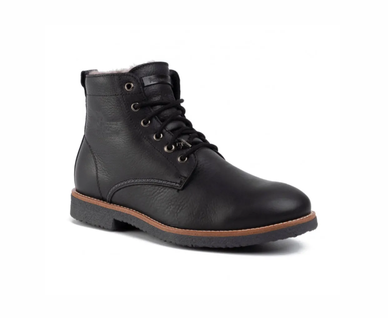 Panama Jack Glasgow Igloo Black 6 Eyelet Sheepskin Waterproof Ankle Boot Made In Spain
