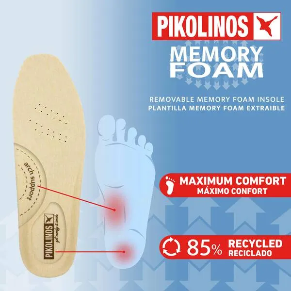 Pikolinos Bristol M7J-4184 Cuero Light Tan 5 Eyelet Shoe Made In Spain