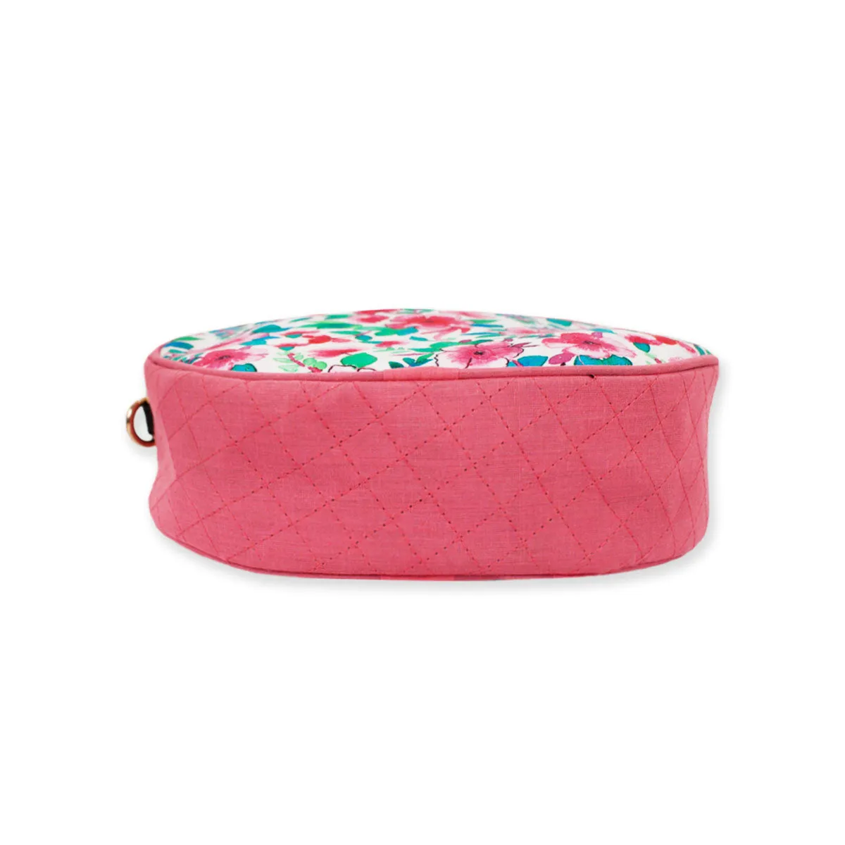 Pink Flower Double Side Print Box Sling Bag