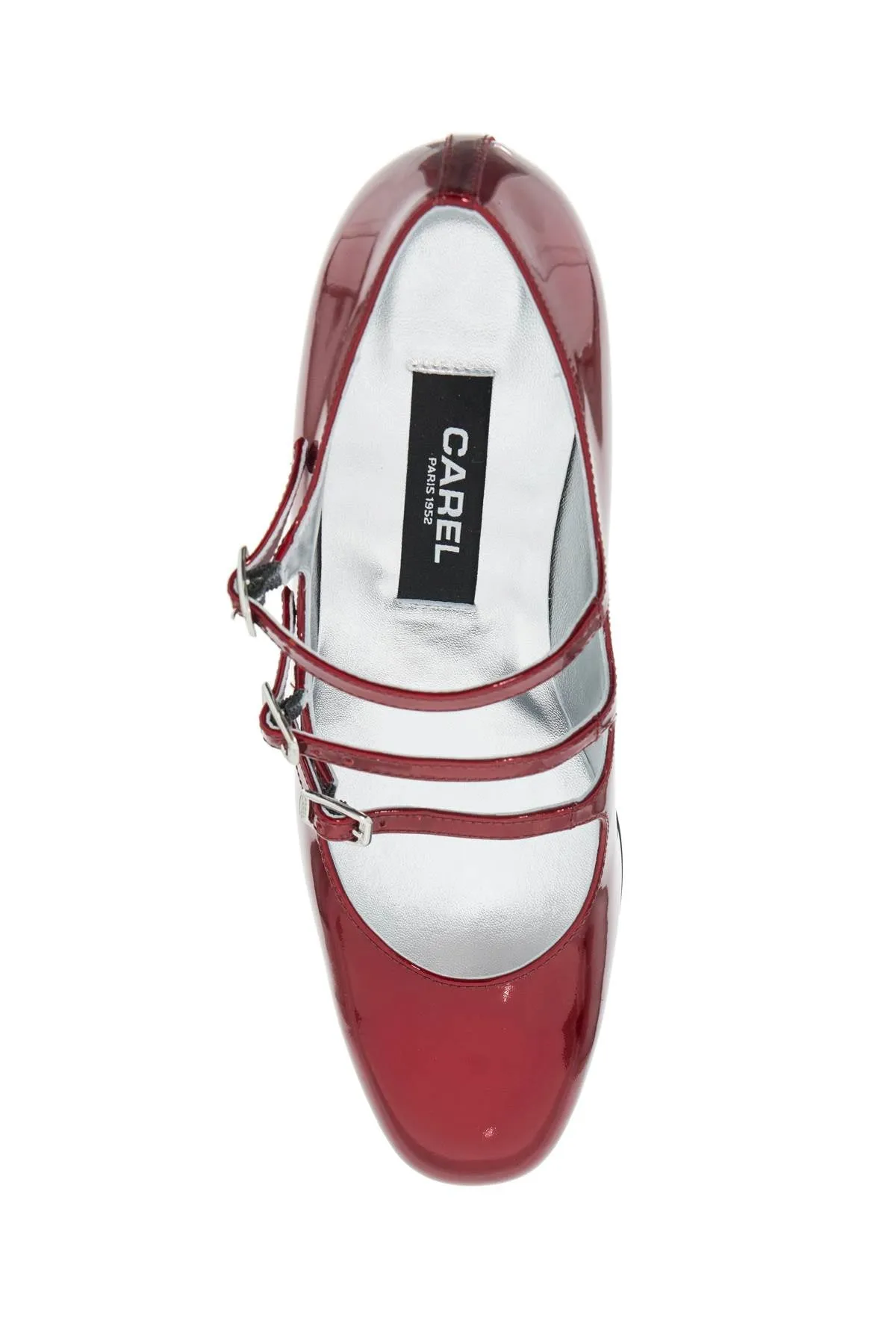 "metallic mary jane k KINA 24 RED REFLEX PATENT