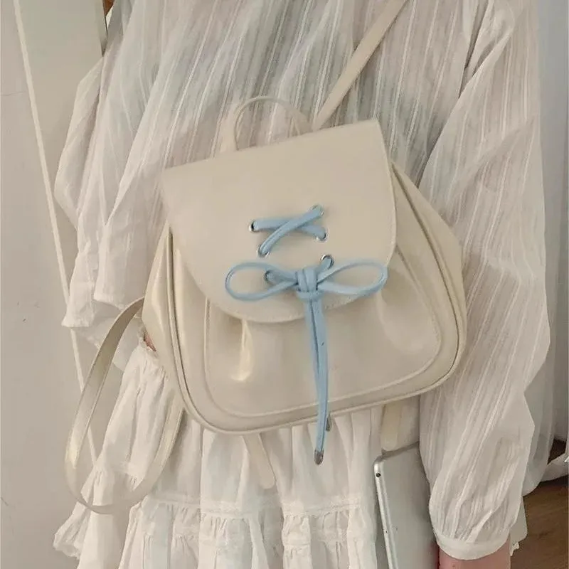 Sohiwoo Pink Backpacks for Women Korean Style 2024 New Fashion Small Leather Backpack Sweet Cute Casual Luxury Designer Female Bag