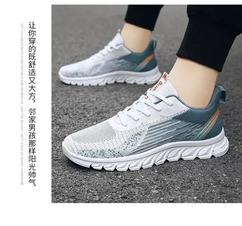 Summer New Fashion Casual Man Shoe Mesh Sneakers Thick Soled Breathable Non-slip Running Shoes Men's Shoes Free Shipping