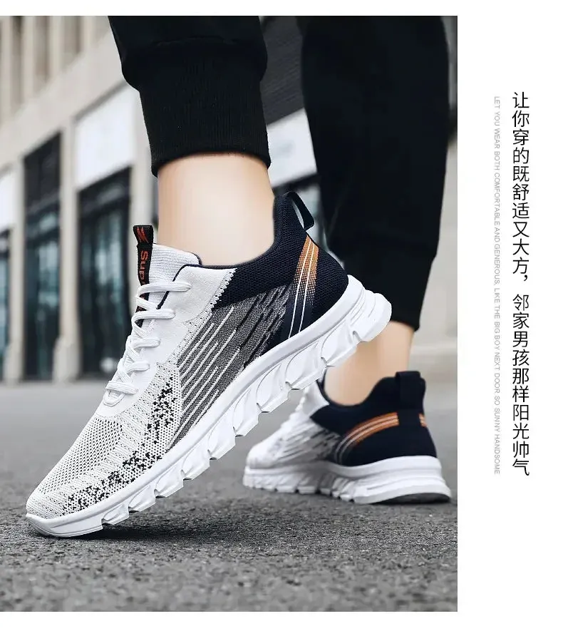 Summer New Fashion Casual Man Shoe Mesh Sneakers Thick Soled Breathable Non-slip Running Shoes Men's Shoes Free Shipping