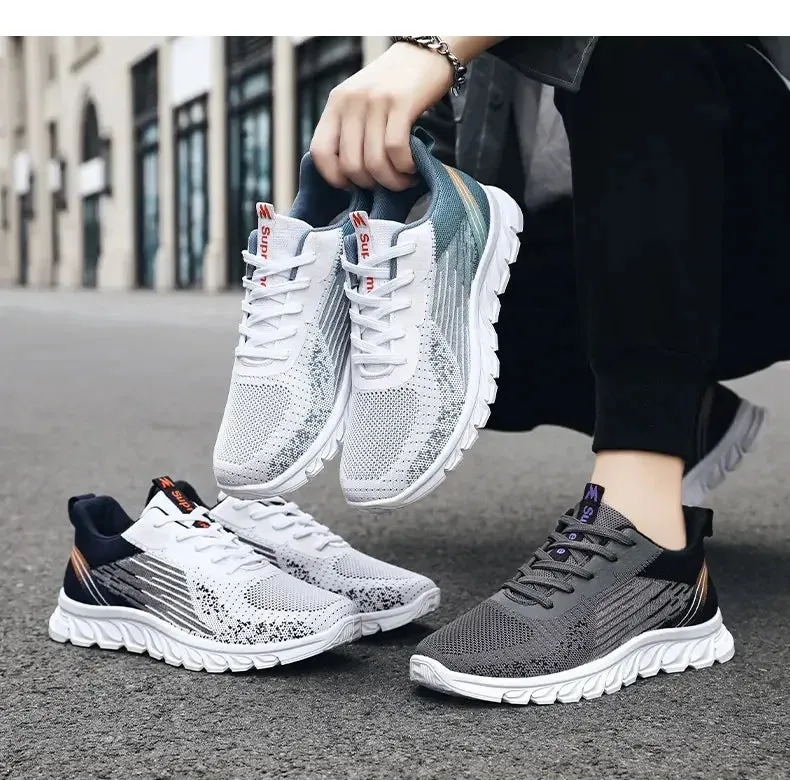 Summer New Fashion Casual Man Shoe Mesh Sneakers Thick Soled Breathable Non-slip Running Shoes Men's Shoes Free Shipping