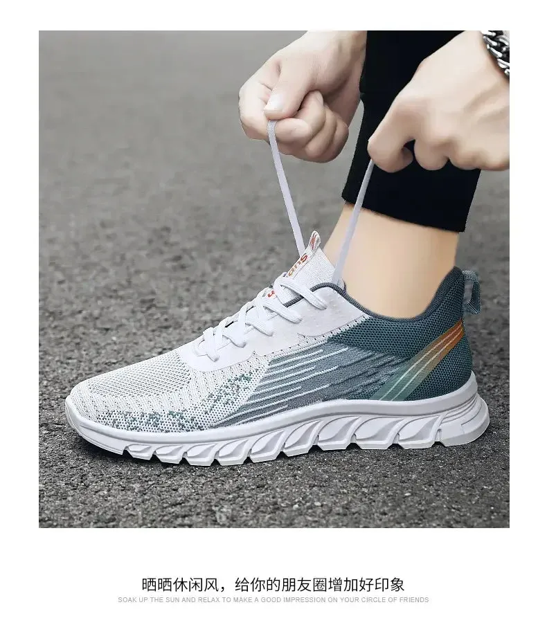 Summer New Fashion Casual Man Shoe Mesh Sneakers Thick Soled Breathable Non-slip Running Shoes Men's Shoes Free Shipping