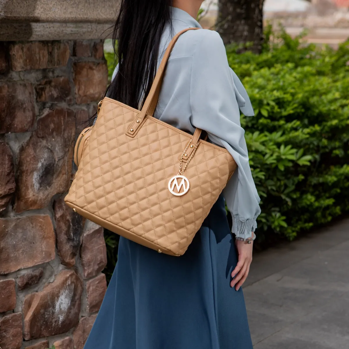 Tansy Quilted Tote Bag and Coin Purse Set