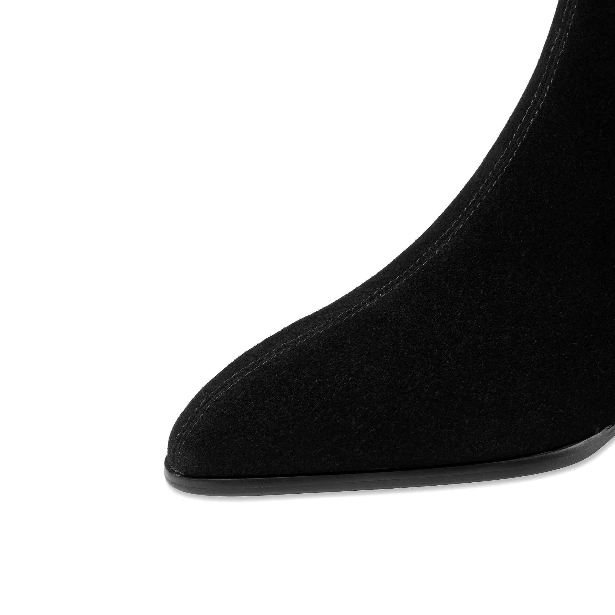 TinaCus Women's Genuine Leather Suede Handmade Back Zip Flat Ankle Boots