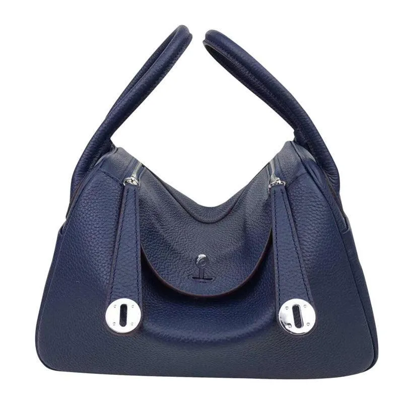 Togo Cowhide Leather Bag Women Shoulder Bag Gold Tone and Silver Tone, Leather Handbag, Top Handle Purse, Luxury Bag, Designer Bag, Fashion Lady Bag, Gift