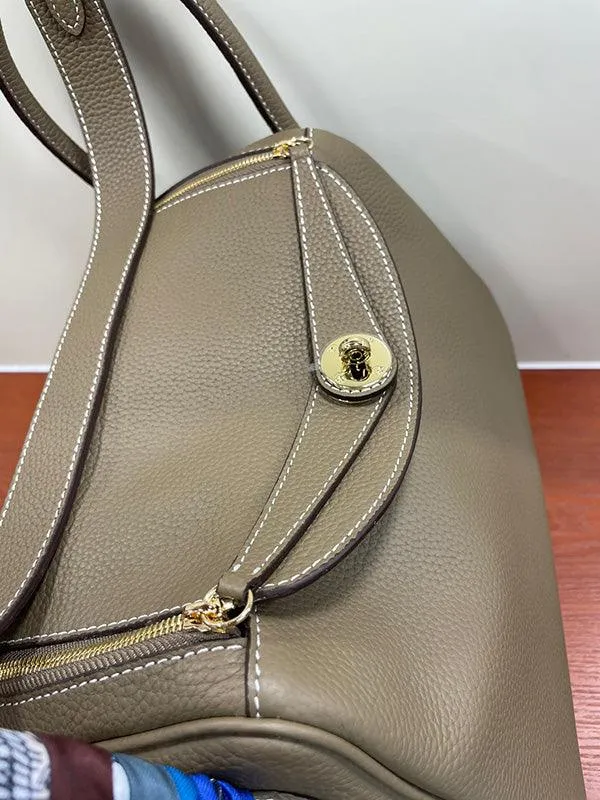 Togo Cowhide Leather Bag Women Shoulder Bag Gold Tone and Silver Tone, Leather Handbag, Top Handle Purse, Luxury Bag, Designer Bag, Fashion Lady Bag, Gift