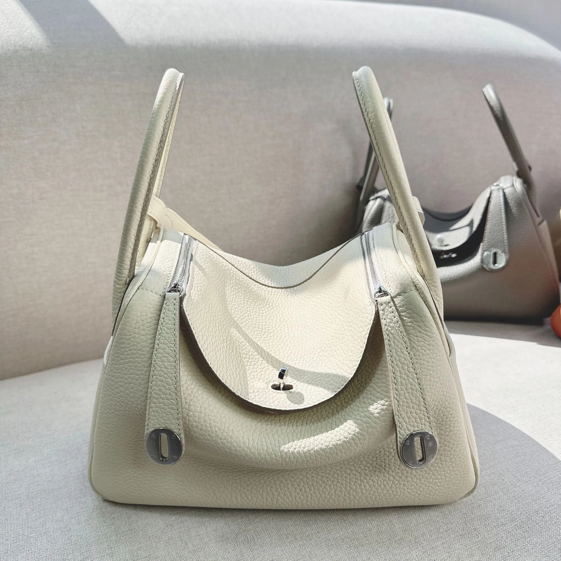 Togo Cowhide Leather Bag Women Shoulder Bag Gold Tone and Silver Tone, Leather Handbag, Top Handle Purse, Luxury Bag, Designer Bag, Fashion Lady Bag, Gift