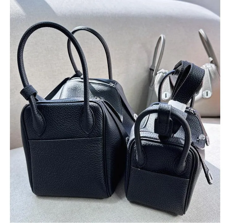 Togo Cowhide Leather Bag Women Shoulder Bag Gold Tone and Silver Tone, Leather Handbag, Top Handle Purse, Luxury Bag, Designer Bag, Fashion Lady Bag, Gift