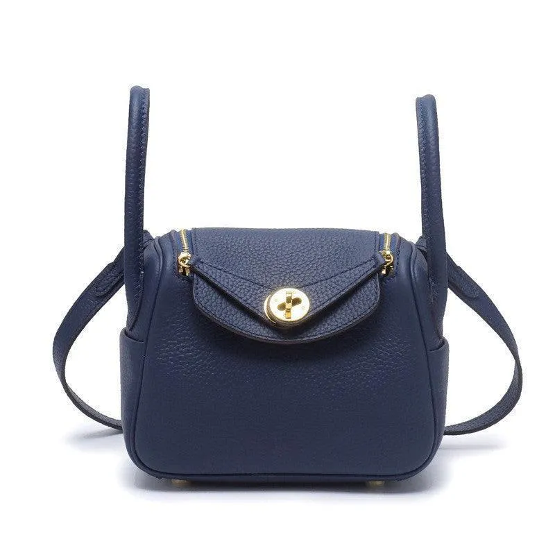 Togo Cowhide Leather Bag Women Shoulder Bag Gold Tone and Silver Tone, Leather Handbag, Top Handle Purse, Luxury Bag, Designer Bag, Fashion Lady Bag, Gift