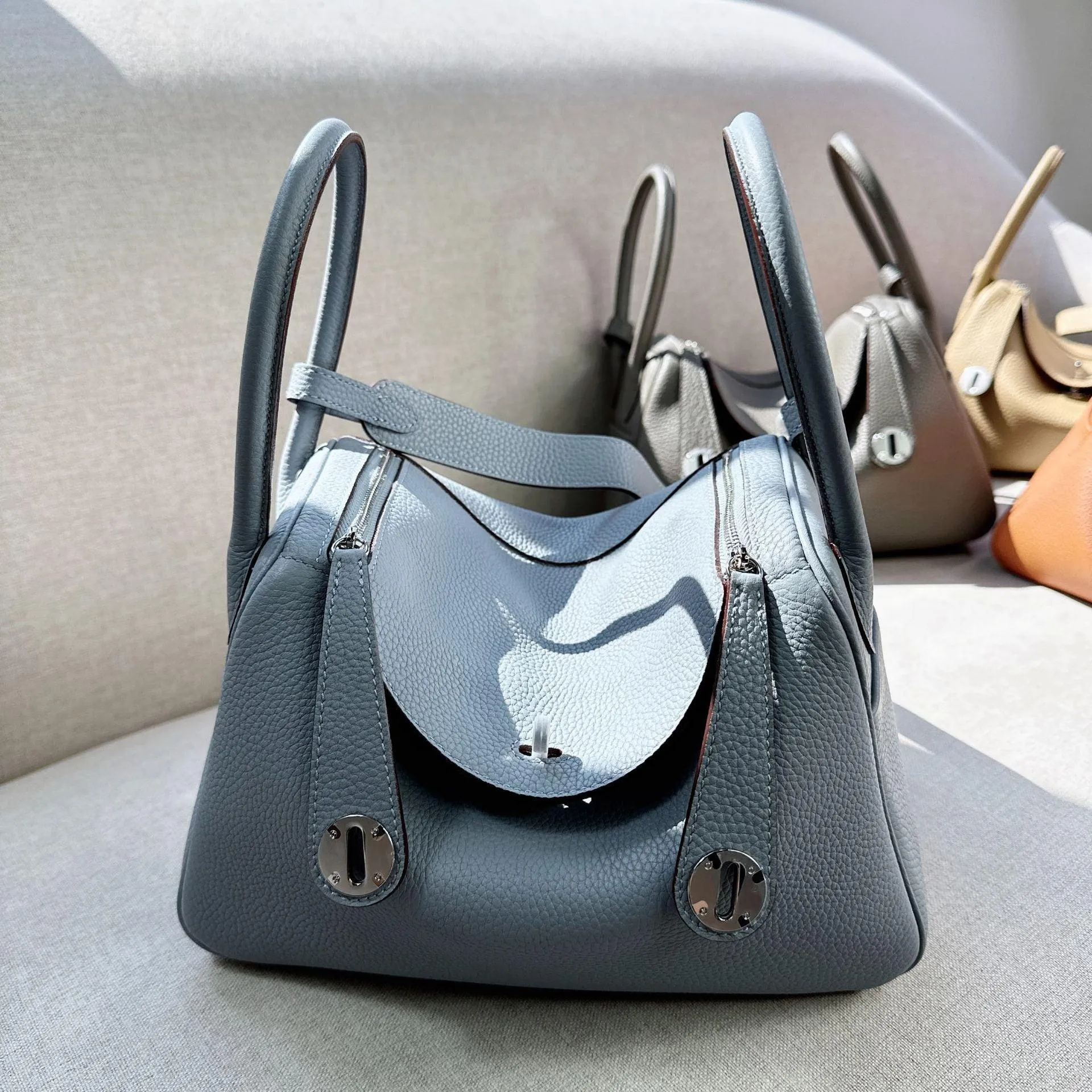 Togo Cowhide Leather Bag Women Shoulder Bag Gold Tone and Silver Tone, Leather Handbag, Top Handle Purse, Luxury Bag, Designer Bag, Fashion Lady Bag, Gift