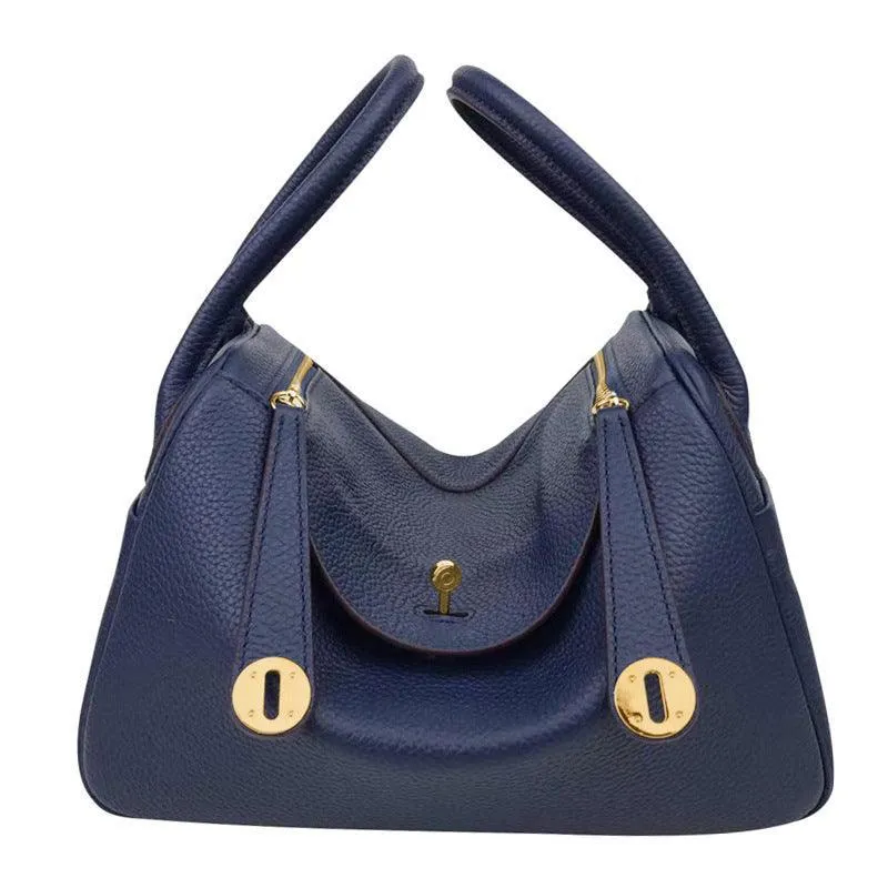 Togo Cowhide Leather Bag Women Shoulder Bag Gold Tone and Silver Tone, Leather Handbag, Top Handle Purse, Luxury Bag, Designer Bag, Fashion Lady Bag, Gift