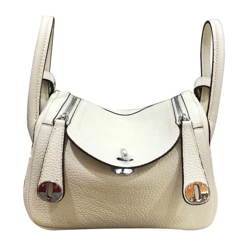Togo Cowhide Leather Bag Women Shoulder Bag Gold Tone and Silver Tone, Leather Handbag, Top Handle Purse, Luxury Bag, Designer Bag, Fashion Lady Bag, Gift