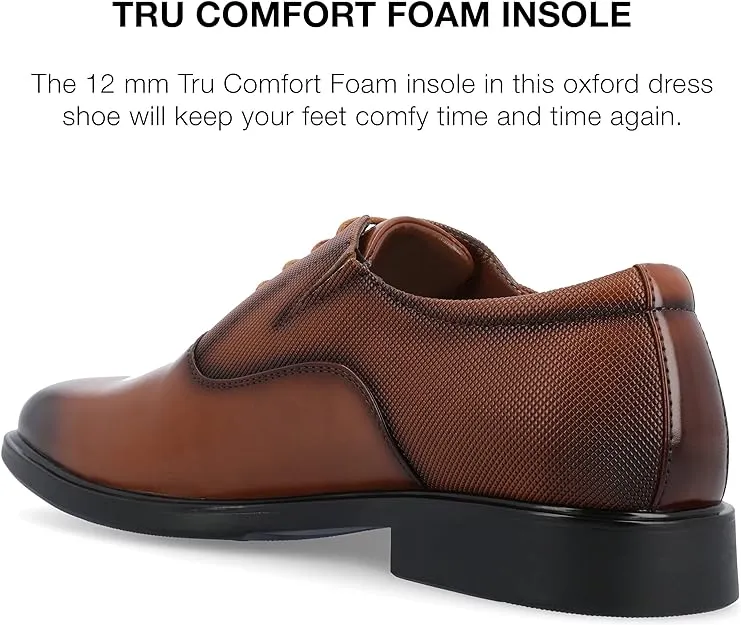 Vance Co. Men's Vincent Plain Toe Oxford  Color Chestnut Size 10.5M