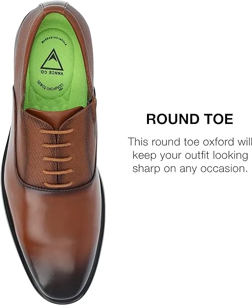 Vance Co. Men's Vincent Plain Toe Oxford  Color Chestnut Size 10.5M