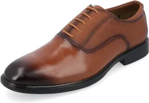Vance Co. Men's Vincent Plain Toe Oxford  Color Chestnut Size 10.5M