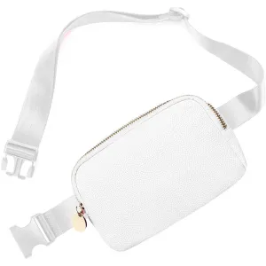 White Leather Belt Bag Womens - Leather Fanny Pack Women - Crossbody Bag Waist Pack Bum Bag