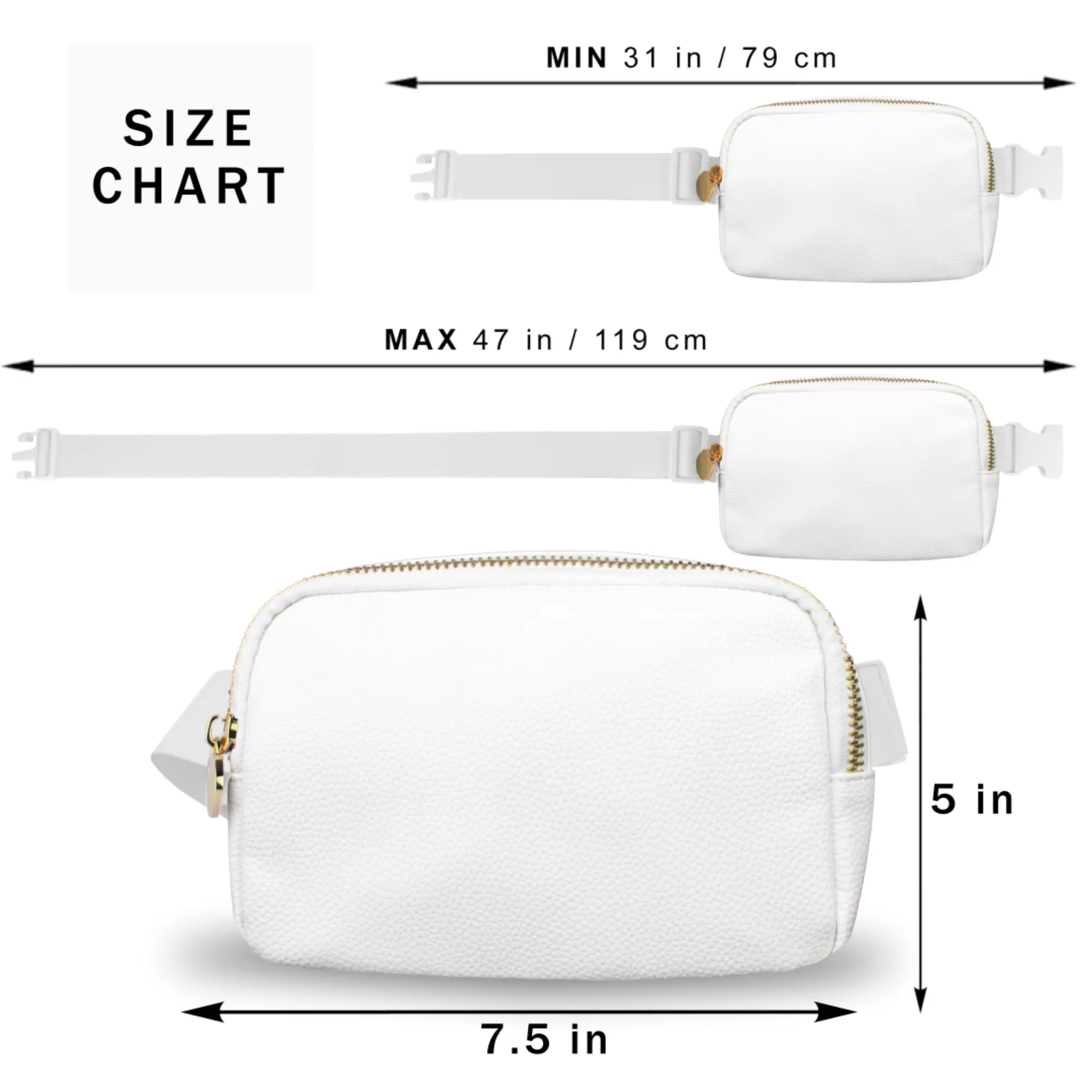 White Leather Belt Bag Womens - Leather Fanny Pack Women - Crossbody Bag Waist Pack Bum Bag