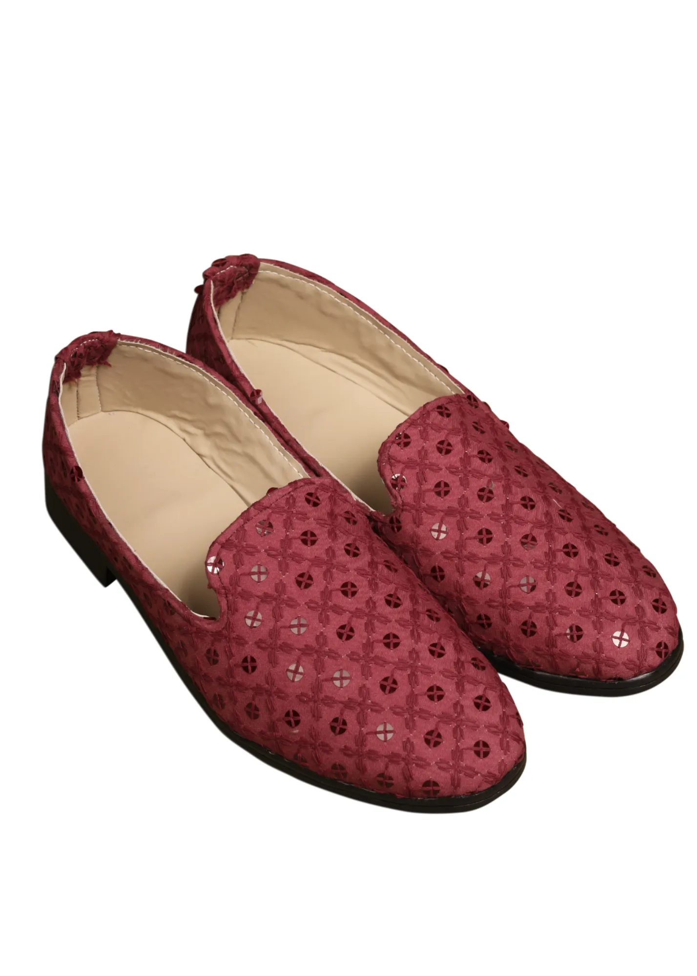 Wine Sequence Loafer  Shoes For Men
