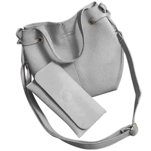 Xiniu 2 Pcs Women Bags Leather Litchi Stria Shoulder Bag Clutch Wallet Ladies Phone Bag baobao portefeuille femme #LREW