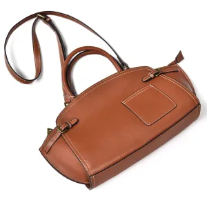 YAAGLE Women Retro Cowhide genuine leather bags Doctor bag Handbag YG8816